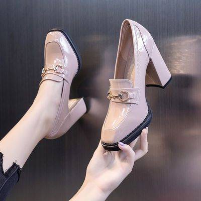 Giày Cao Gót Mũi Vuông Phong Cách Anh Quốc Thời Trang Thu Đông Cho Nữ