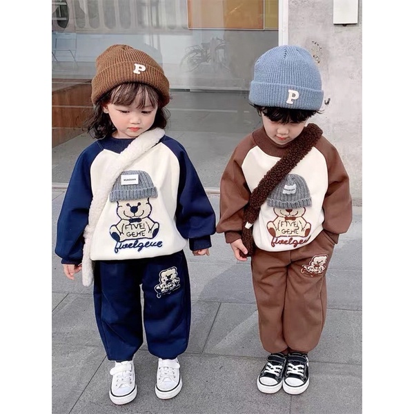 Bộ nỉ bông gấu cho bé 6-16kg