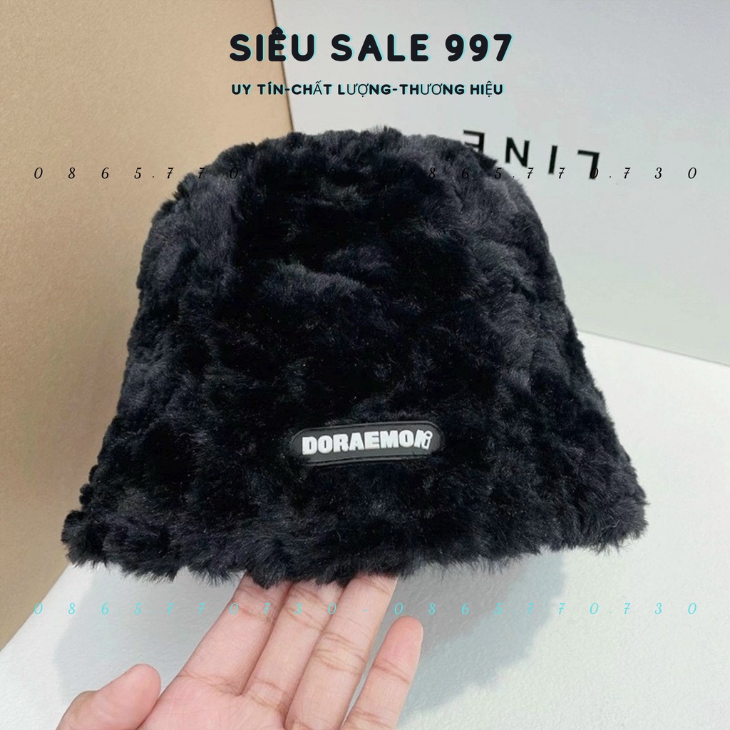 MŨ VÀNH QC DORAEMON CHẤT LÔNG THỎ XOẮN XỊN MỊN CAO CẤP