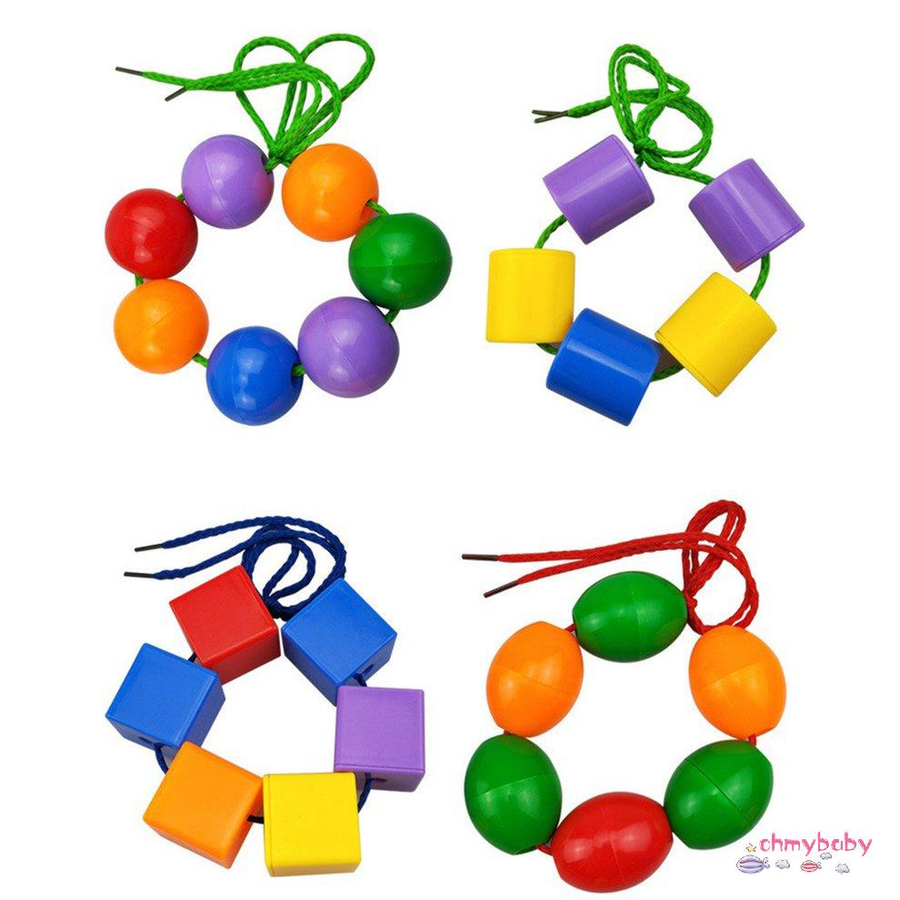 60 Hạt Đồ Chơi Hình Học Figurebeads Xâu Chuỗi Trò Giáo Dục Cho Bé Trẻ Em Thủ Công [O/18]