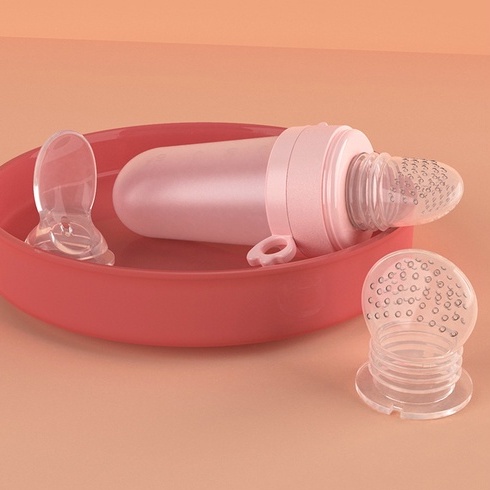 [Siêu rẻ] Bình ăn dặm đa năng, bình thìa kèm bình tập nhai 2 trong 1