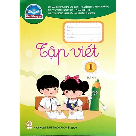 Tập Viết Lớp 1 tập 2 và bìa bao kính