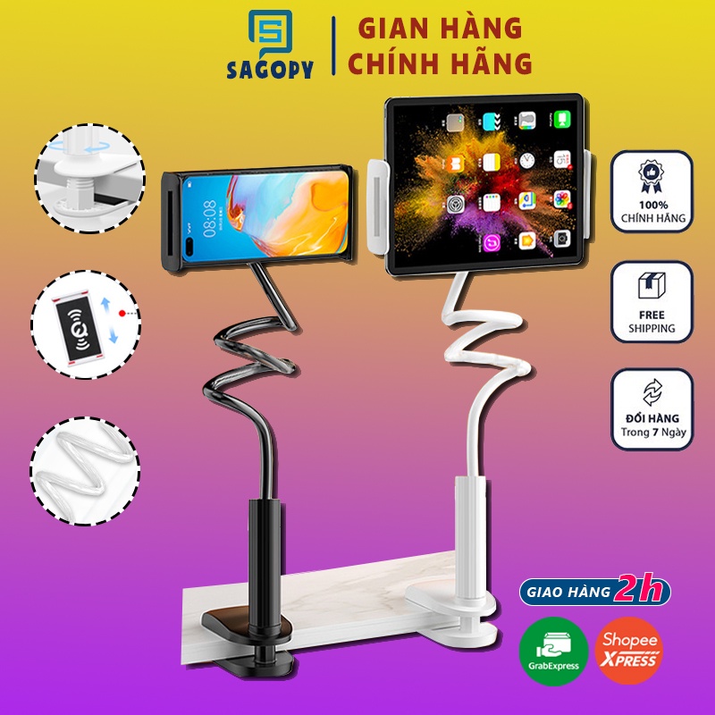 Giá đỡ kẹp điện thoại S P để bàn cho smartphone xoay 360 độ hỗ trợ xem phim, livestream, quay video