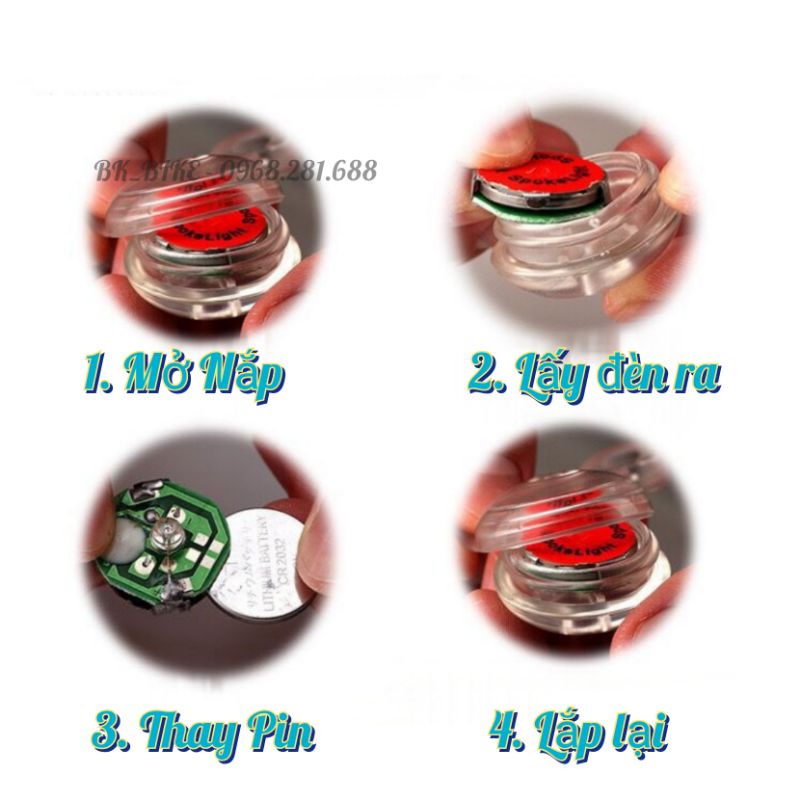 Đèn Led Hậu Xe Đạp - Treo Dưới Yên, Sáng Lâu, Thay Pin Dễ Dàng