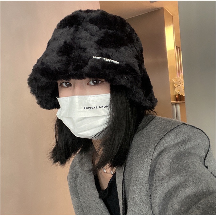 Mũ nón bucket nữ Hàn Quốc chất lông cừu ấm áp đẹp mùa đông thời trang phong cách vintage, quà tặng bạn nữ người thân ý n