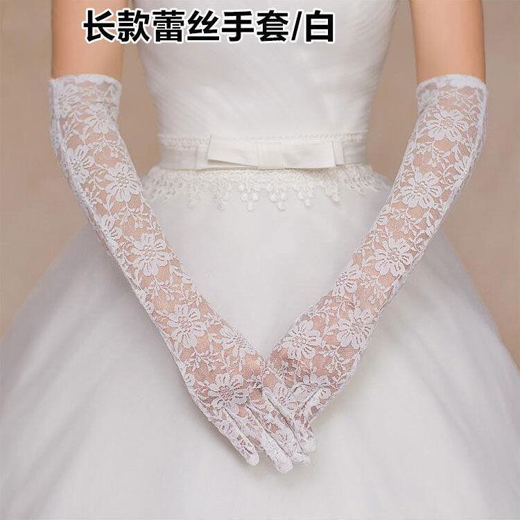 Găng Tay Cô Dâu Màu Trắng Đỏ Sang Trọng