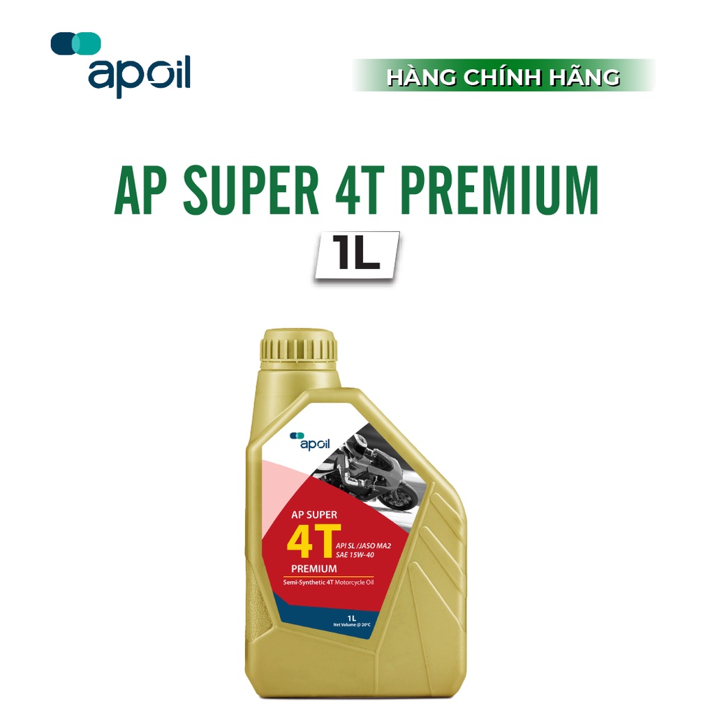 Dầu Nhớt xe số AP OIL - AP SUPER 4T PREMIUM 15W40_Dung tích 0.8L và 1L