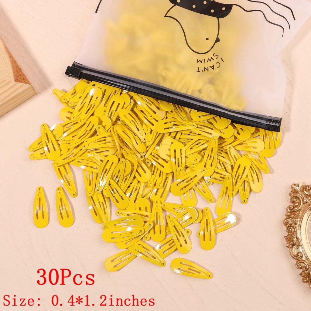 Kẹp tóc màu trơn hình giọt nước cho bé size 32mm, 3,2cm