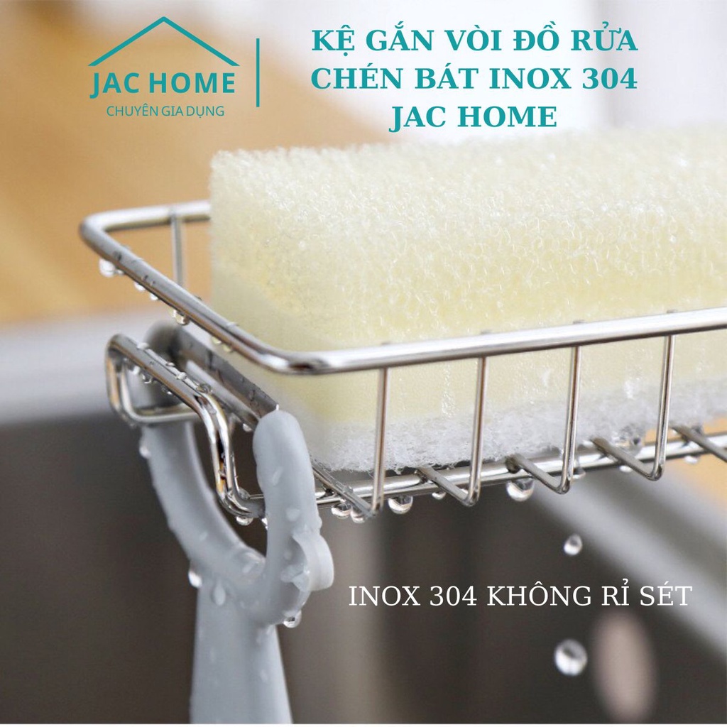 Kệ gắn vòi INOX 304 khay treo vòi nước rửa chén vòi sen JacHome