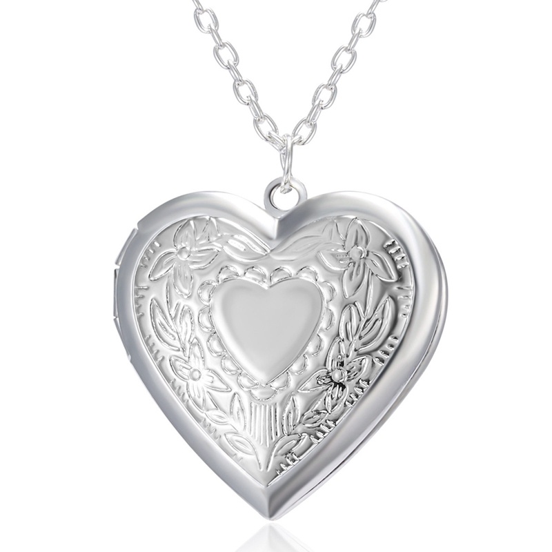 Ygt Vòng cổ Bạc Mặt Trái Tim Mở Được Cho Nữ