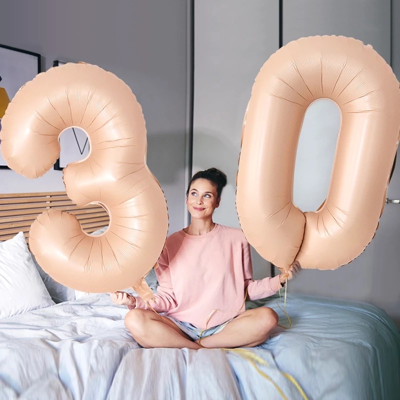 Bong Bóng Lá Nhôm Hình Số 0-9 Màu Sắc Kem Caramel Trang Trí Tiệc Sinh Nhật / Tiệc Cưới