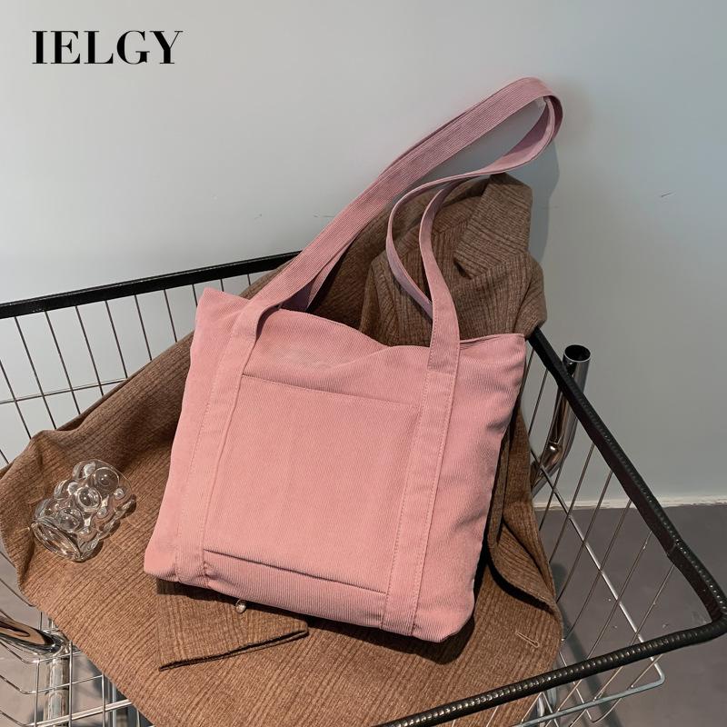 Túi Xách Vải Nhung Kẻ Kích Thước Lớn Phong Cách Hàn Quốc Cho Nữ