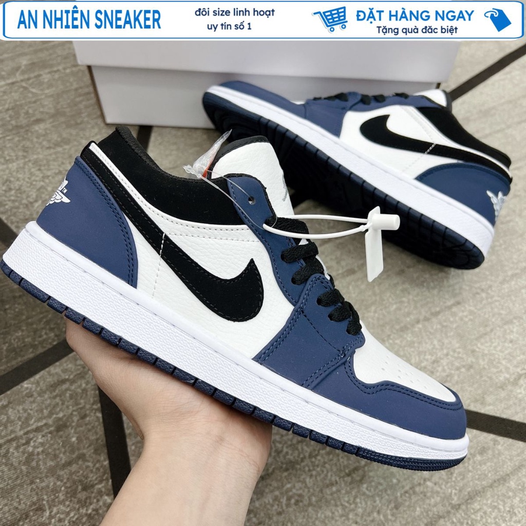 Giày Jordan Cổ Thấp, Giày JD1 Low Xanh Navy Cổ Thấp Thời Trang Full Box