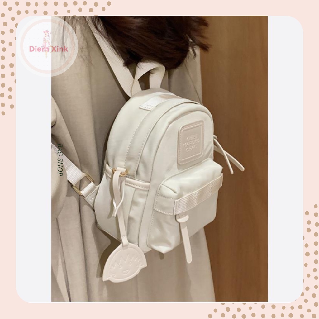 Balo Mini Nữ Vải Maruco Chan Nylon Chống Thấm Nhẹ Nhiều Ngăn Phong Cách Nhật Bản Đi Học Đi Chơi Size 19 cm T 43