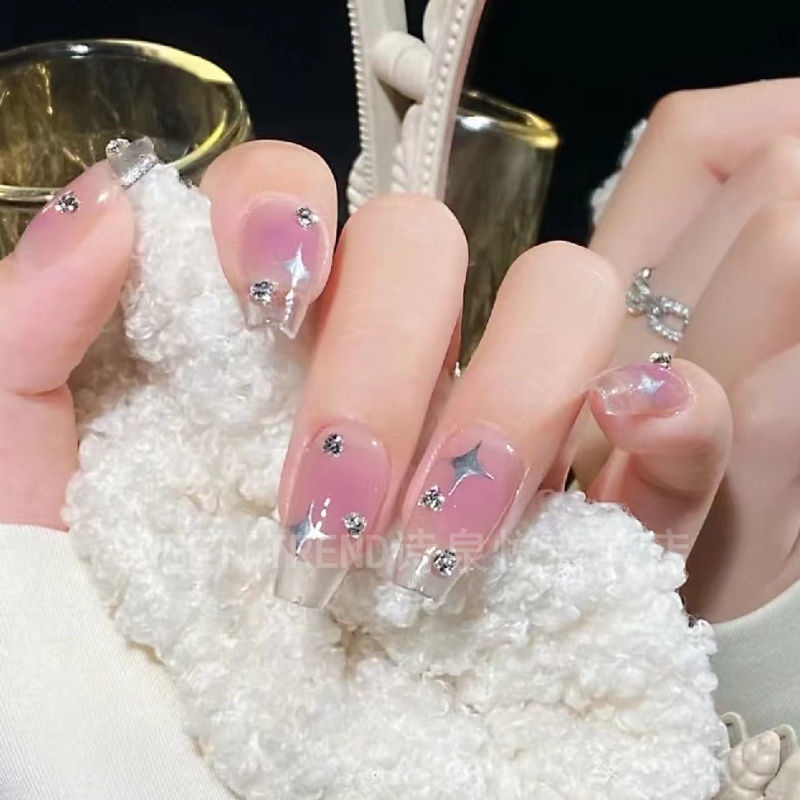 Miếng dán trang trí móng tay STZPRONAIL hình ngôi sao / trái tim / dải ngân hà lấp lánh xinh xắn