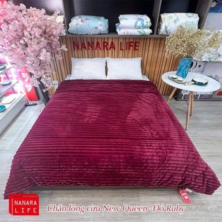 Chăn lông cừu Queen nhập khẩu từ Nhật thương hiệu Nanara life màu đỏ ruby (kèm ảnh thật)
