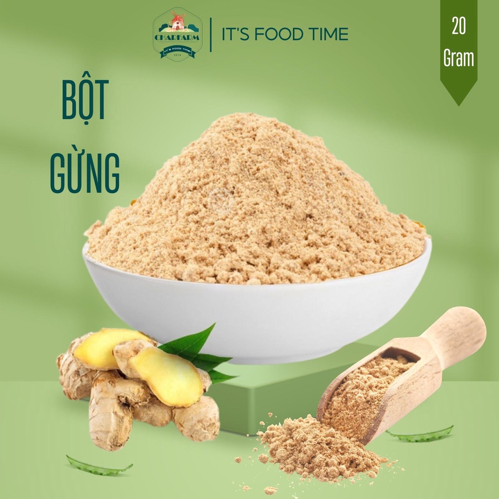 Bột gừng nguyên chất, 100% gừng sấy khô xay mịn, gia vị nấu ăn làm bánh 20g