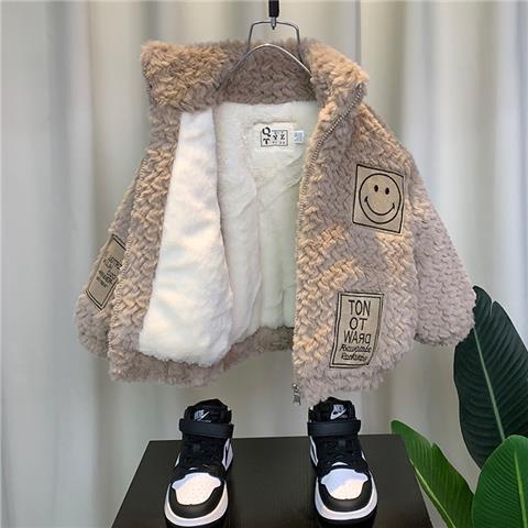 Áo Khoác Len Lông Cừu Lót Lông Cừu Dày Thời Trang Mùa Đông 2022 Mới Cho Bé Trai