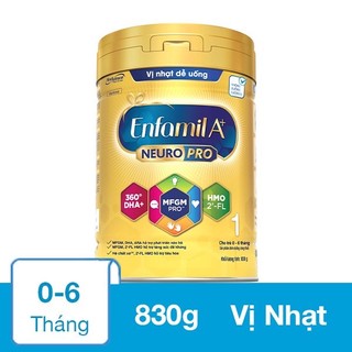 [HSD T5-2024] Sữa Bột Enfamil A+ Neuropro Số 1 Vị Nhạt Dễ Uống 830g (0 - 6 tháng).