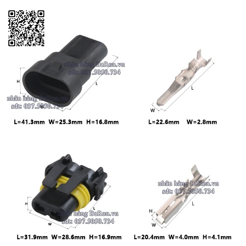 GIẮC ĐÈN XE HƠI, chuôi đèn xe, giắc chống nước dòng 9006