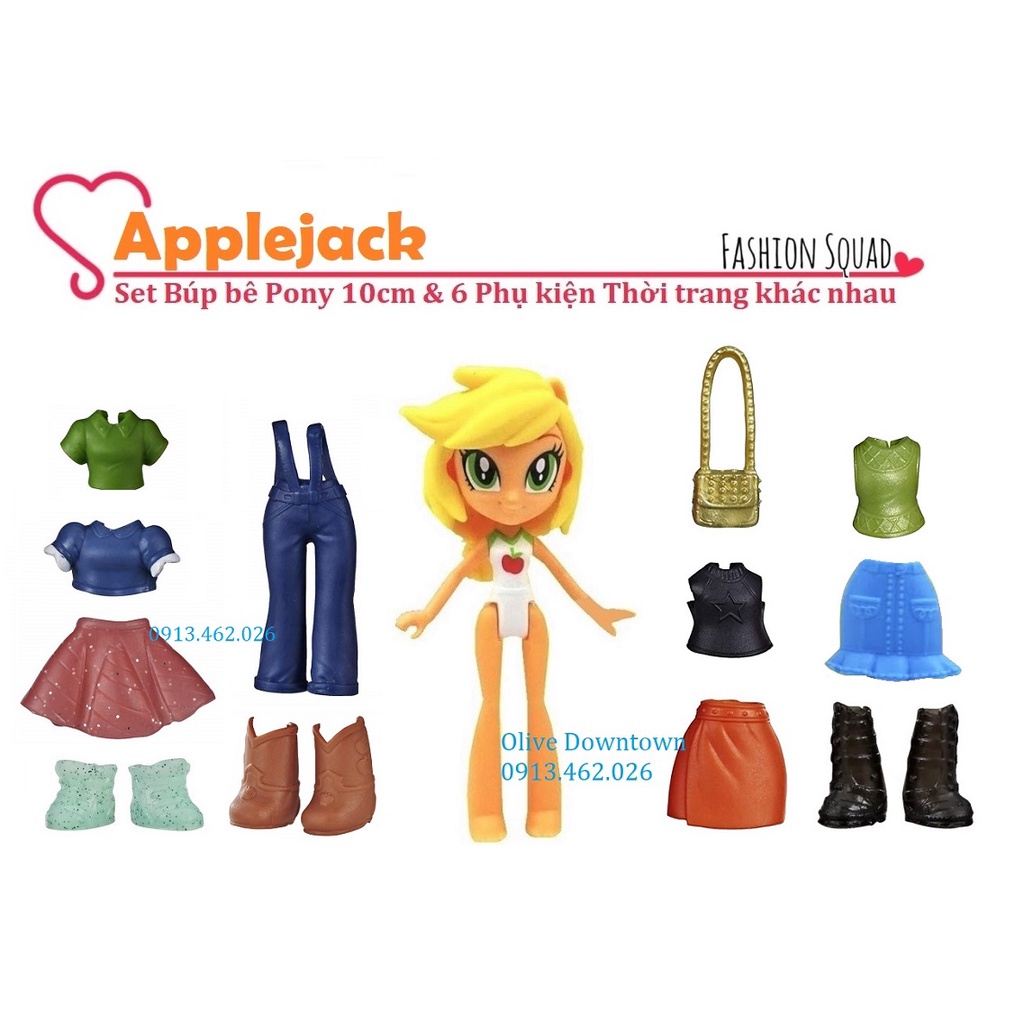 💘 Búp bê Pony 10cm kèm 6 món Phụ kiện Thời trang khác nhau - My Little Pony - Đồ chơi VNXK