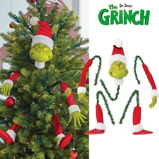 5pcs/set The Grinch Christmas Tree Hanging Ornaments Pendant Head Hand Arm Feet Holder Decor Christmas Decoration