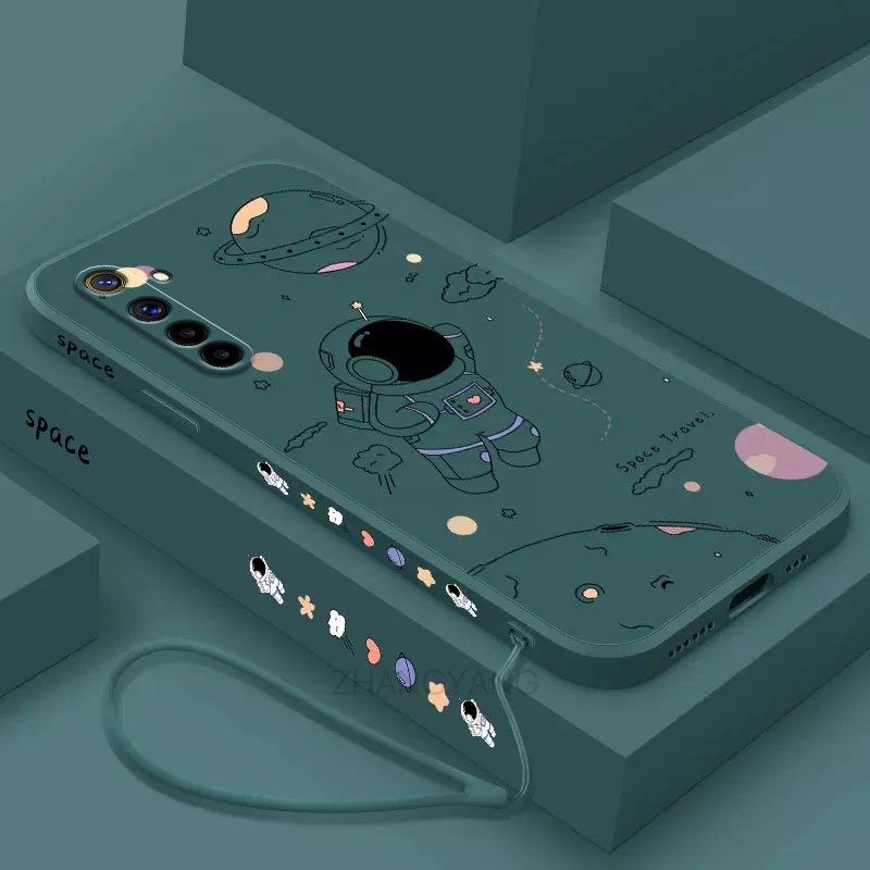 ốp lưng Realme 6 Realme 6 Pro Ốp Điện Thoại Silicone TPU In Hình Phi Hành Gia Kèm Dây Đeo Cho Realme 6 Realme 6 Pro