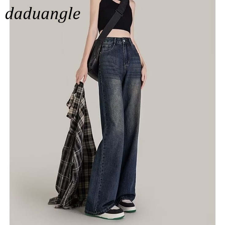 Quần jean Daduhey lưng cao dáng rộng plus sie phong cách thời trang Hàn Quốc cho nữ