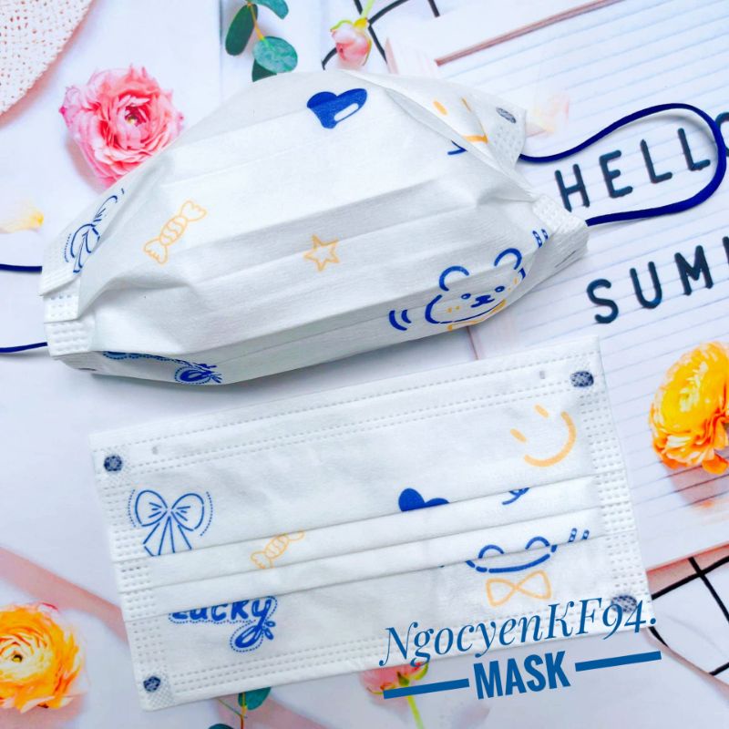 Có Sẵn - Bộ Sưu Tập Set 10/50 Chiếc Khẩu trang Y Tế Xanh Dương Size Người Lớn
