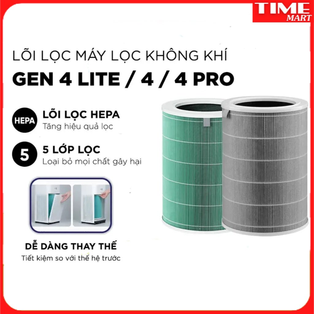 Lõi lọc thay thế cho đời 1, 2, 2H, 2S, 3, 3C, 3H, Pro thay cho Máy lọc không khí XIAOMI [TIME_MART siêu thị tiện ích]