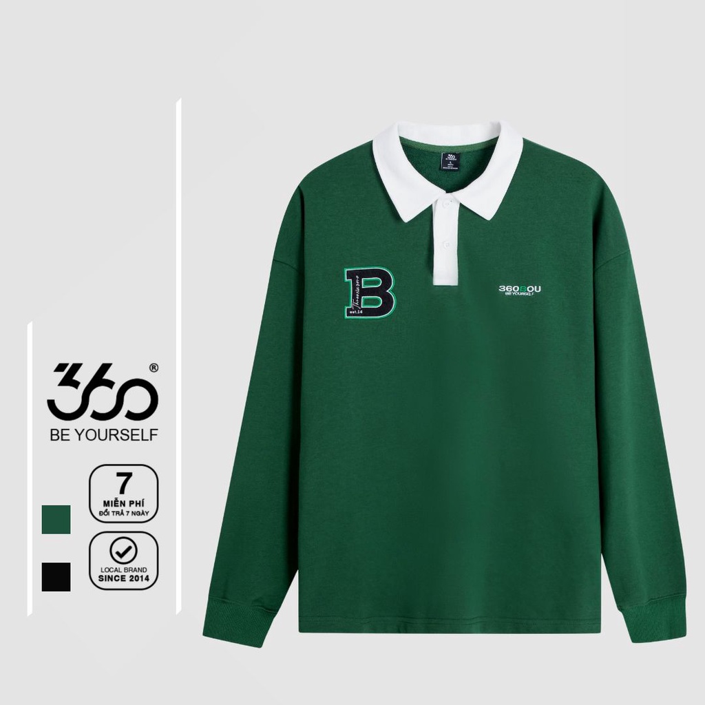 Áo thun dài tay nam cổ polo thương hiệu 360 Boutique form rộng chất liệu cao cấp - ANHOL338