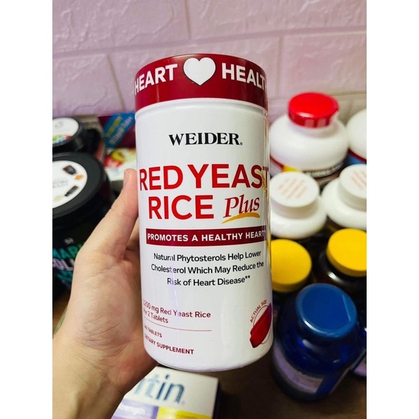 Men gạo đỏ Weider Red Yeast Rice Plus 1200mg - loại 240 viên