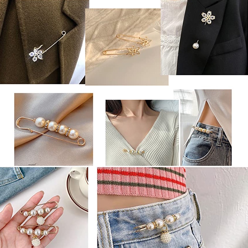 Ghim Cài Áo Đính Ngọc Trai Nhân Tạo Thời Trang