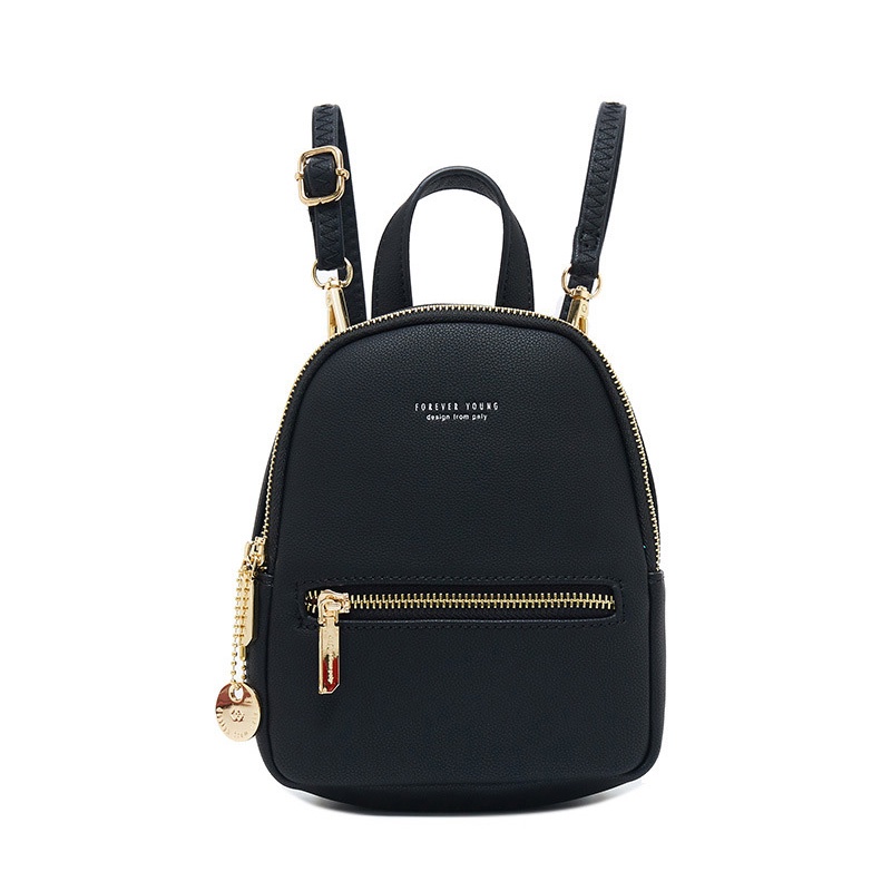 IELGY Ba Lô Da Pu Sức Chứa Lớn Phong Cách Hàn Quốc Đơn Giản Cho Nữ