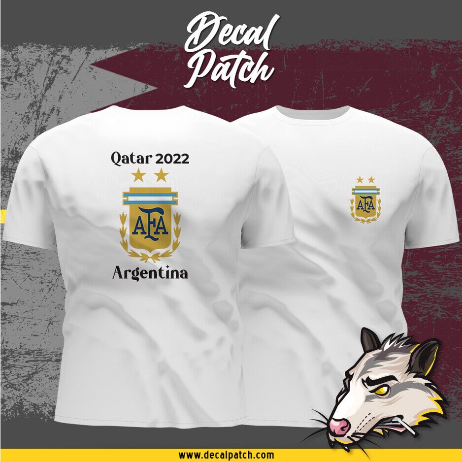 Hàng Mới Về Qatar 2022 World Cup Bóng Đá Argentina Cotton Nguyên Chất Qatar World Cup Áo Thun