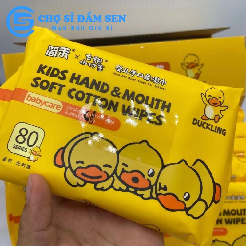 Gói khăn giấy ướt vịt vàng DUCK hàng nội địa 80 tờ/1gói G416-khanuotDuck