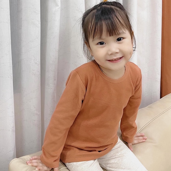 Áo dài tay cổ tròn cotton thun cào bông co giãn 4 chiều siêu mịn cho bé made by Jamie Studio
