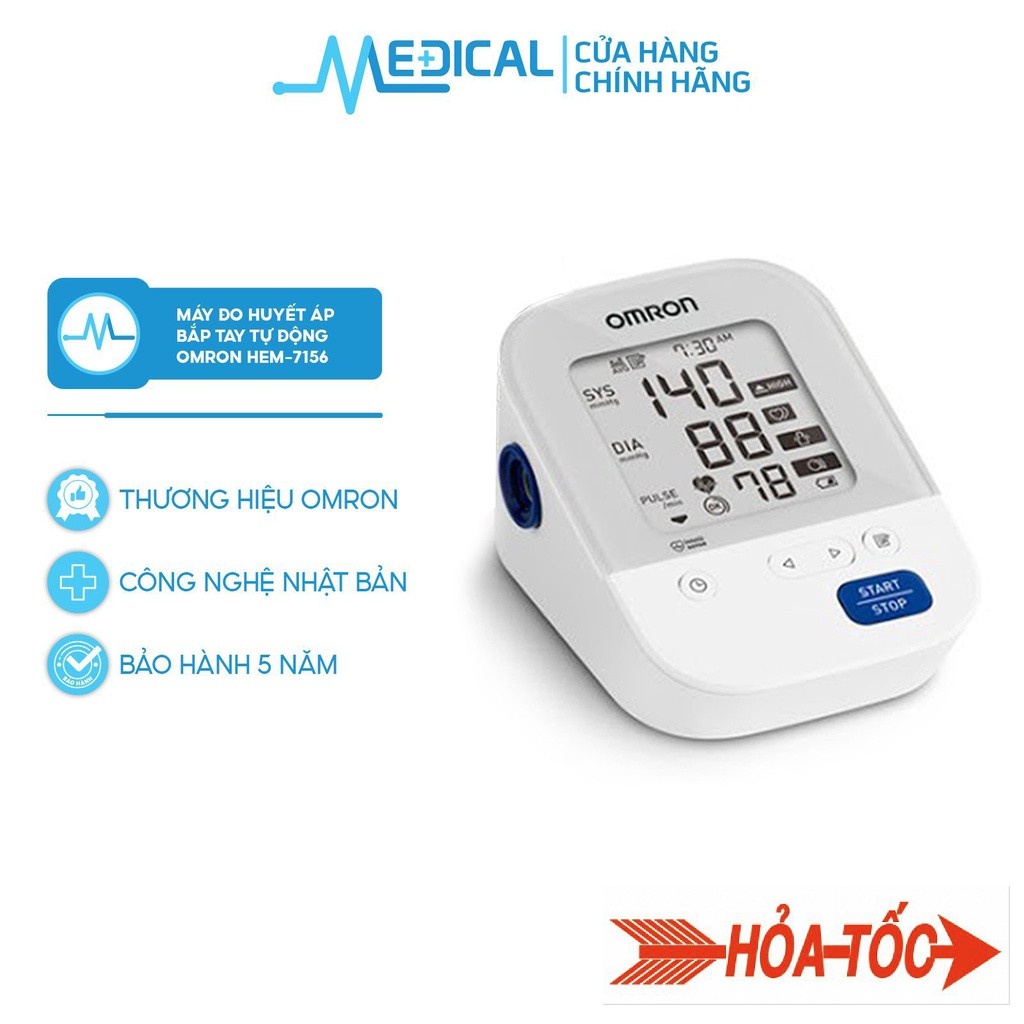 Máy đo huyết áp bắp tay tự động OMRON HEM-7156/HEM-7156T vòng bít xoay 360 độ ôm sát MEDICAL
