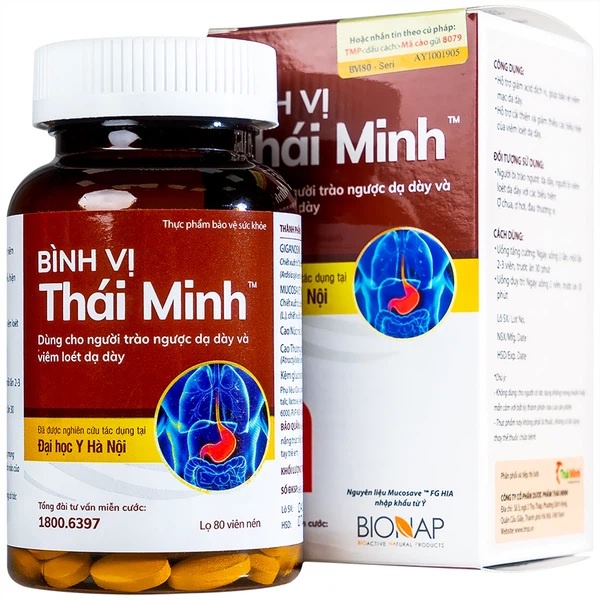 Bình Vị Thái Minh - Lọ 80 viên ( mua 3 lọ tặng 2 hộp bằng tích điểm )