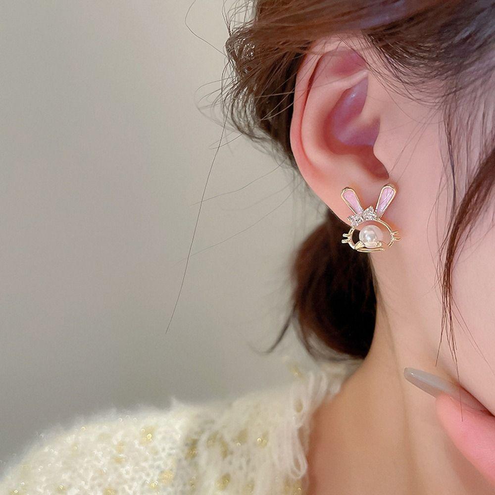 Khuyên Tai Hình Thỏ Phong Cách Hàn Quốc Dễ Thương Dành Cho Nữ