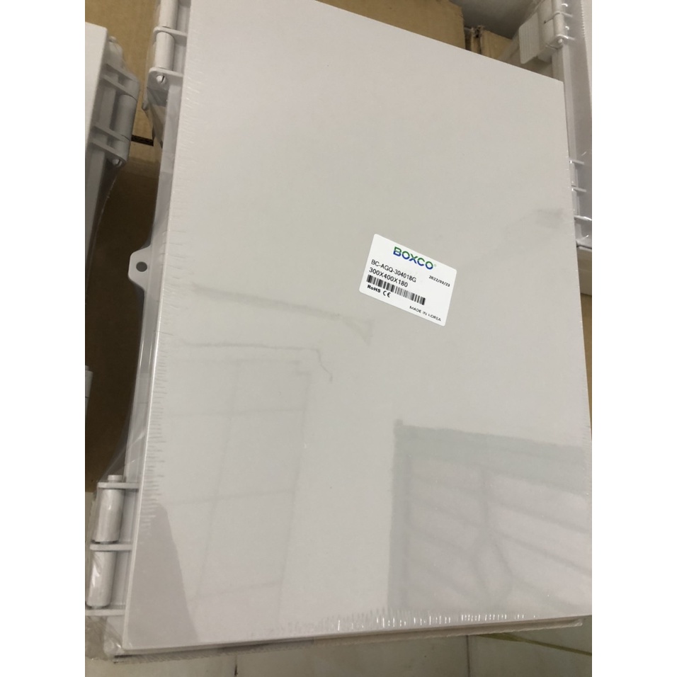 Tủ điện nhựa ABS -300X400X180-Chống nước IP67 BOXCO- Hàn Quốc ( Kèm Đế )