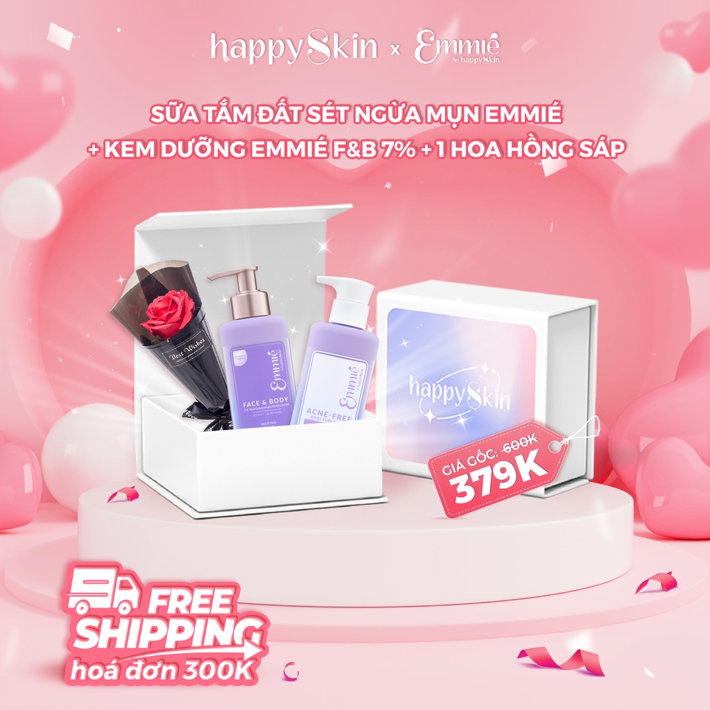 Combo Sữa Tắm + F&B 7% + Hoa Hồng Sáp + Hộp GiftSet