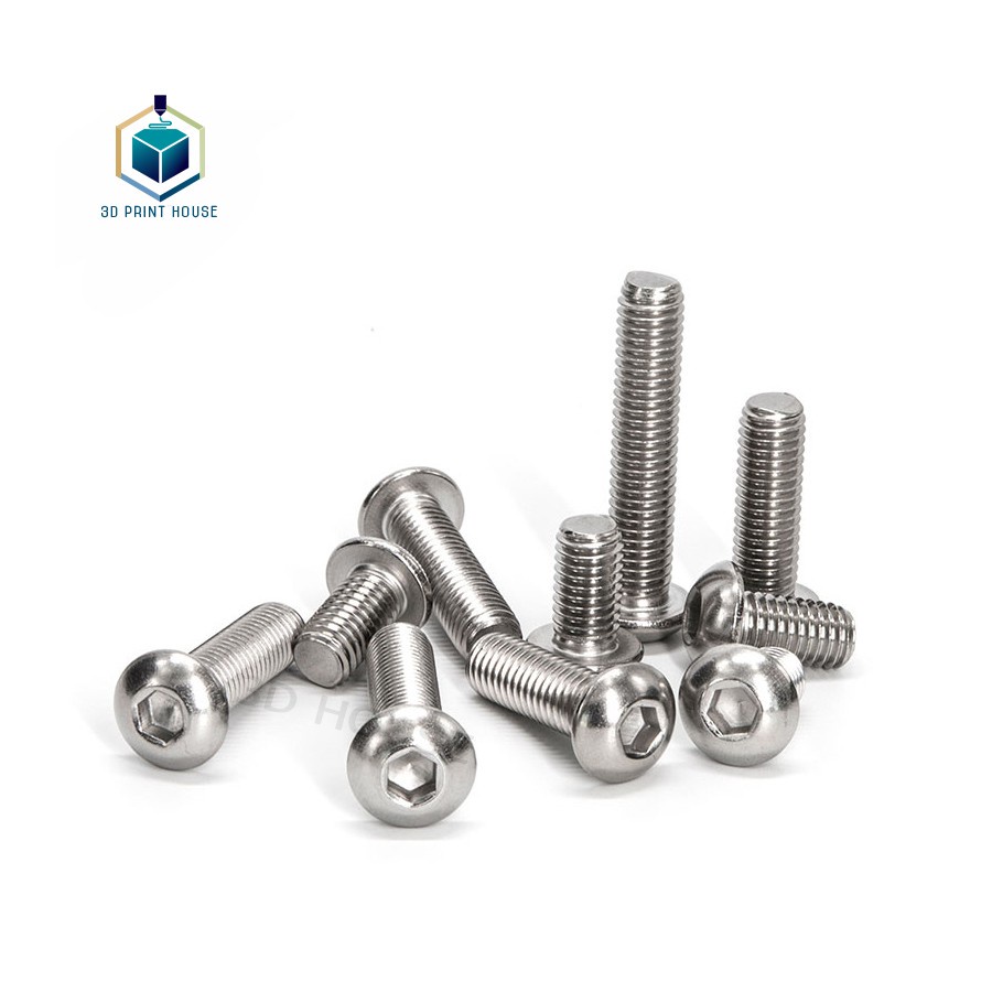 Set 10 con Ốc - Bulong Lục Giác Inox đầu dù 304 M3 M4 M5 M6 các độ dài 5mm 6mm 10mm 16mm 20mm