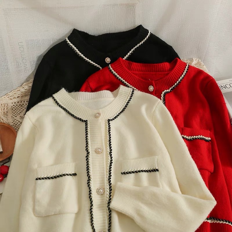 Áo Len Cardigan Phối Viền Cực Sang