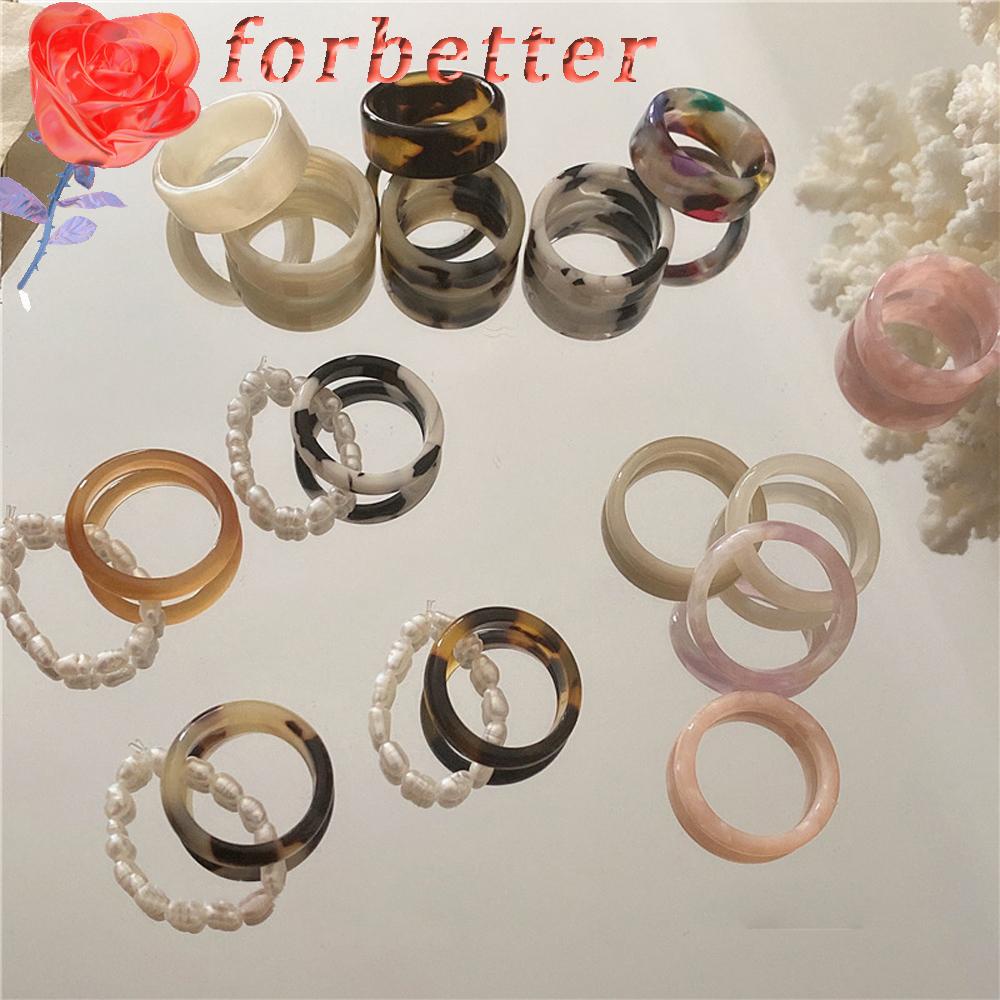 Bộ Nhẫn Đeo Ngón Tay Họa Tiết Da Báo Đính Ngọc Trai Thời Trang Cho Nữ