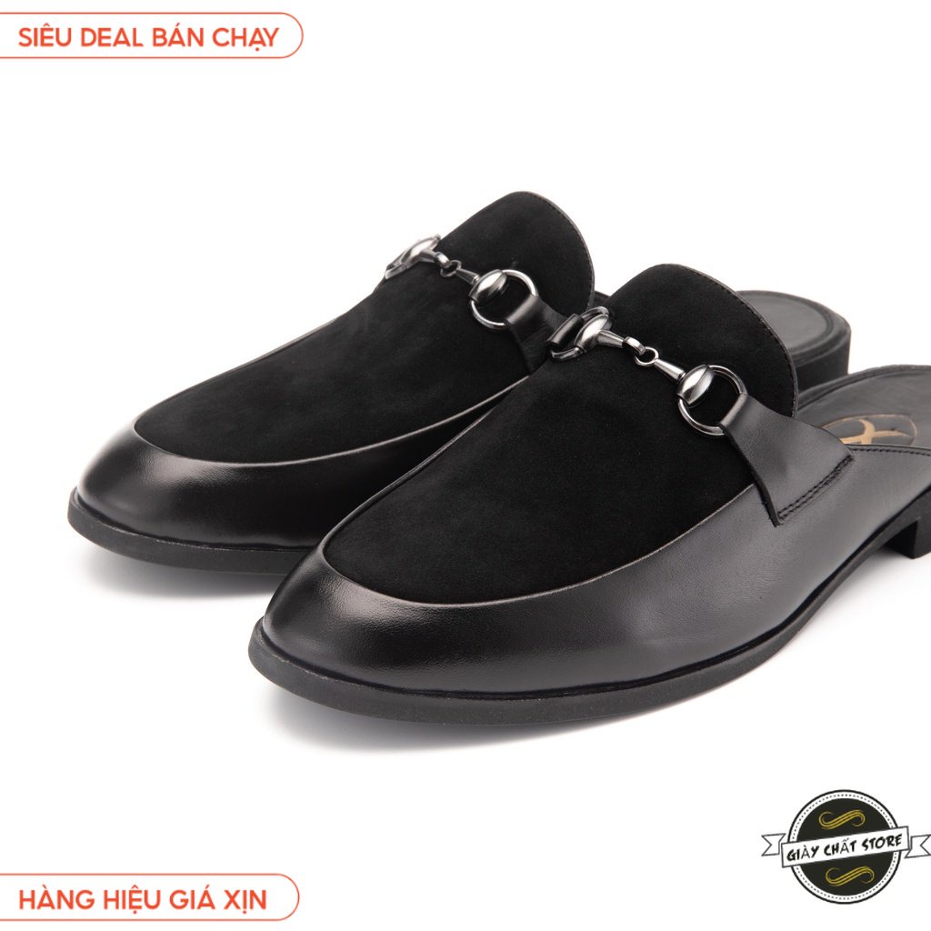 Giày Sục Nam Công Sở XOĂN SHOP Da Pu Pu Size 38 Đến 42 Màu Đen/Vàng - S001 NTB B2