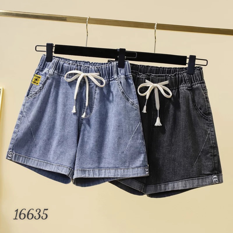 Quần Đùi Jean BIGSIZE lưng thun lai bẻ 16635