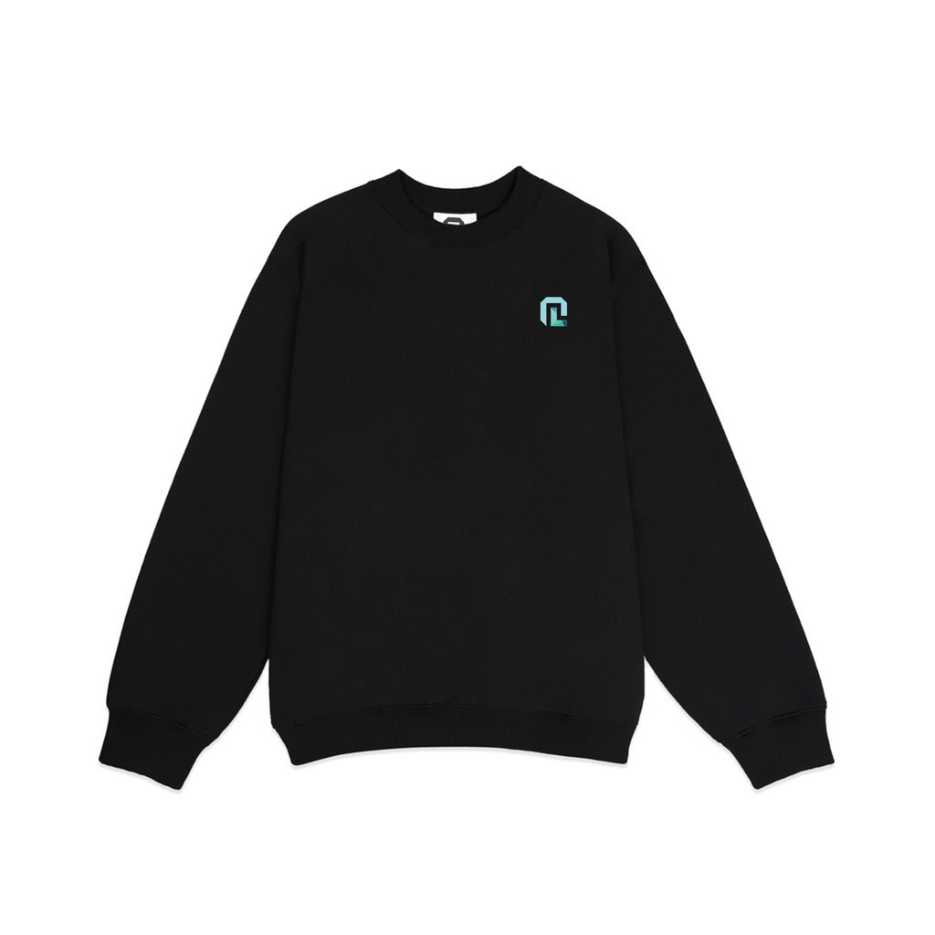 Áo Nỉ dài tay Cotton thêu Logo Xanh Quang Linh màu đen - Quang Linh Store