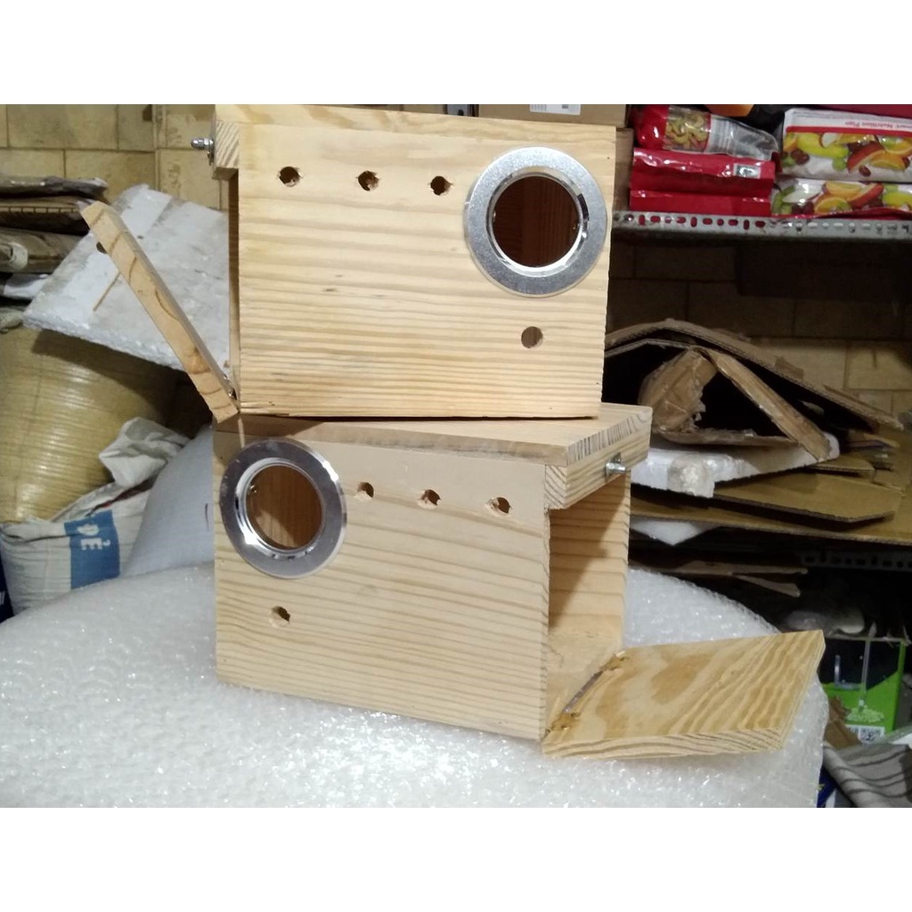 1 TỔ YẾN PHỤNG, LB, PARROTLET CAO CẤP CÓ KHOEN ỐP LỖ TỔ (GỖ THÔNG MỸ NGUYÊN KHỐI)