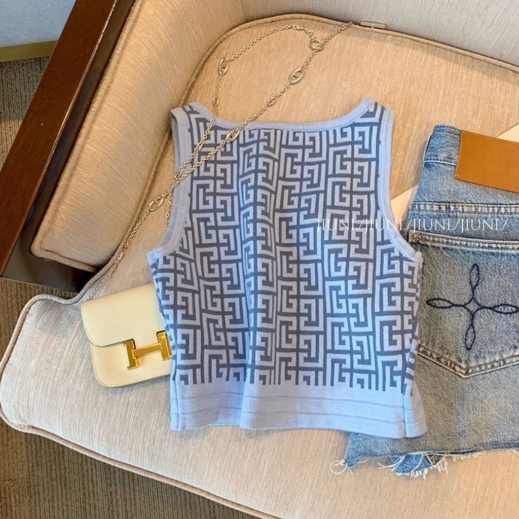 Áo Dệt Kim Không Tay Dáng Ôm Phong Cách Mới Dành Cho Nữ